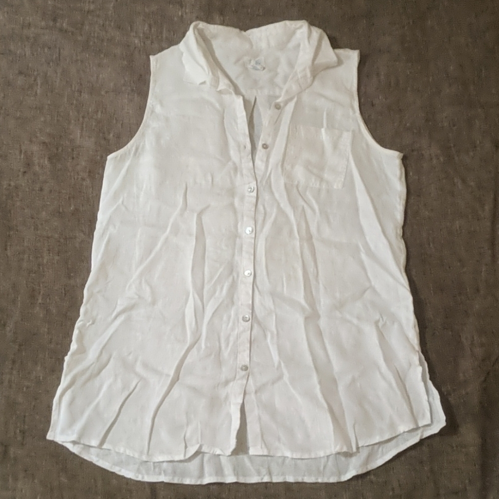 Sigrid Olsen 100% linen shirt